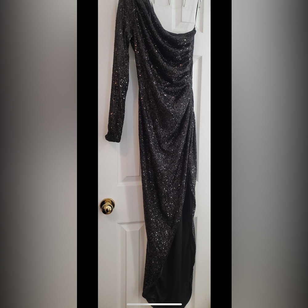 Sequin black maxi dress